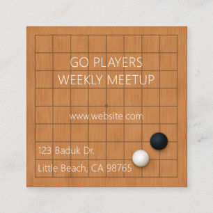 Carte De Visite Carré Groupe Go Weiqi Baduk Marron Clair Carré