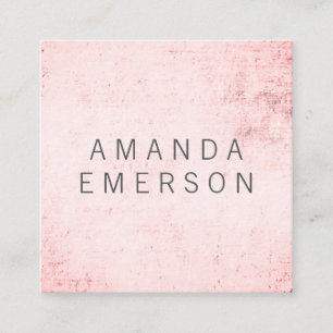 Carte De Visite Carré Grunge rose minimaliste