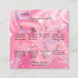 Carte De Visite Carré Guide de l'application de ongle d'iridescente de g