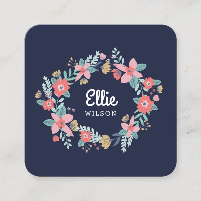 Carte De Visite Carré Guirlande de jardin (Devant)