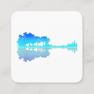 Carte De Visite Carré Guitar Lake Shadow Love Guitare Musicien