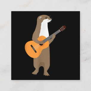 Carte De Visite Carré Guitare Otter Animal Kids Guitariste Art Out