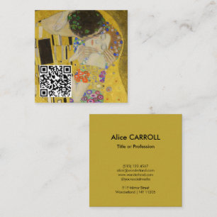 Carte De Visite Carré Gustav Klimt - Le Baiser - Code QR