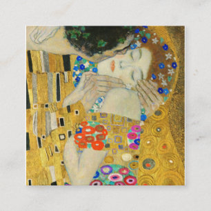 Carte De Visite Carré Gustav Klimt The Kiss Faces Détail Peinture