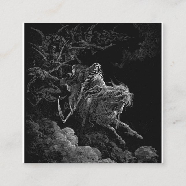 Carte De Visite Carré Gustave Dore - Mort Sur Le Cheval Pâle (Devant)