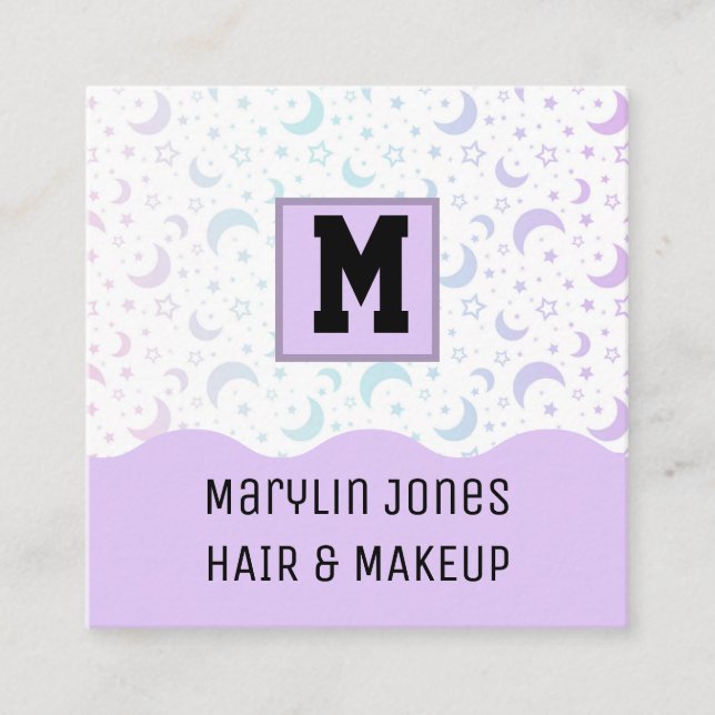 CARTE DE VISITE CARRÉ HALLOWEEN CELESTIEL (Devant)