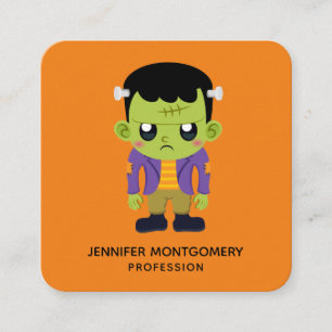 Carte De Visite Carré Halloween monstre Frankenstein Green