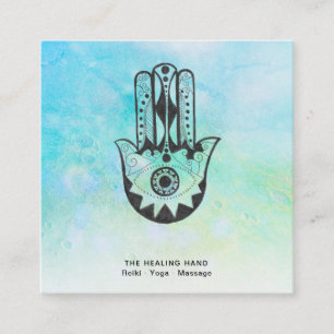 Carte De Visite Carré *~* Hamsa Main de Fatima Cratères de Moon Yoga