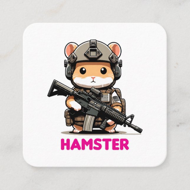 Carte De Visite Carré Hamster tactique (Devant)