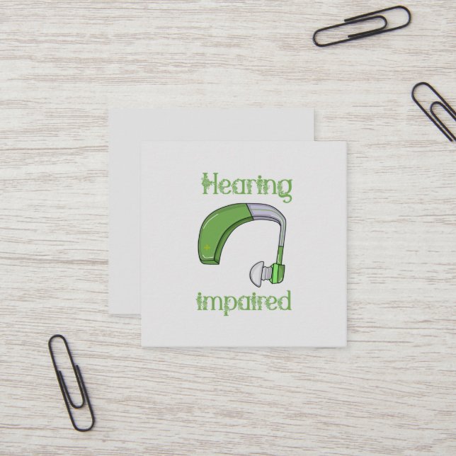 Carte De Visite Carré Handicap auditif (Devant/Arrière en situation)