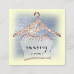 Carte De Visite Carré Hanger de tissu robe de mode Boutique Rose d'or