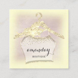 Carte De Visite Carré Hanger de vêtements Fashion Shop Gold Diamond