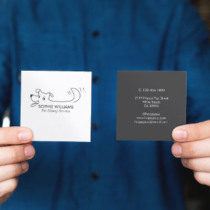 Carte De Visite Carré Happy Dog Logo Pet Sitting Service Training