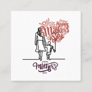 Carte De Visite Carré Happy mother's day design for moms 