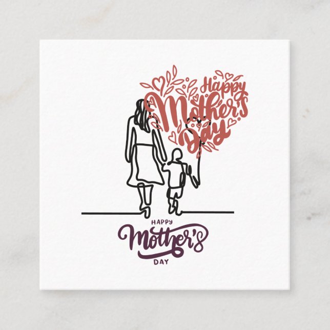 Carte De Visite Carré Happy mother's day design for moms  (Devant)