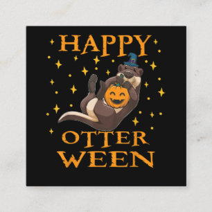 Carte De Visite Carré Happy Otterween Cute Sea Otter Costume Halloween