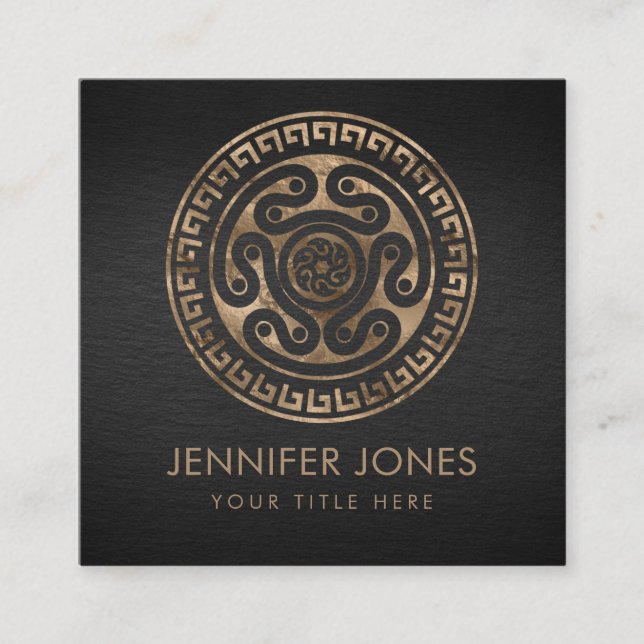 Carte De Visite Carré Hecate Wheel Black and Gold (Devant)