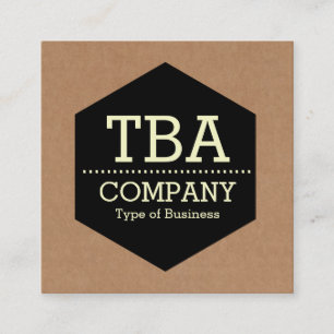 Carte De Visite Carré Hexagon noir - Carton