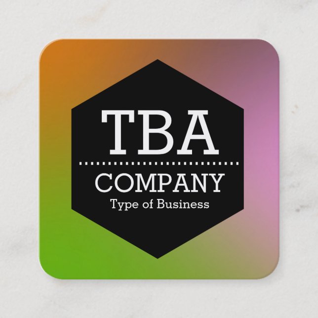 Carte De Visite Carré Hexagon noir - Gradient doux (Devant)