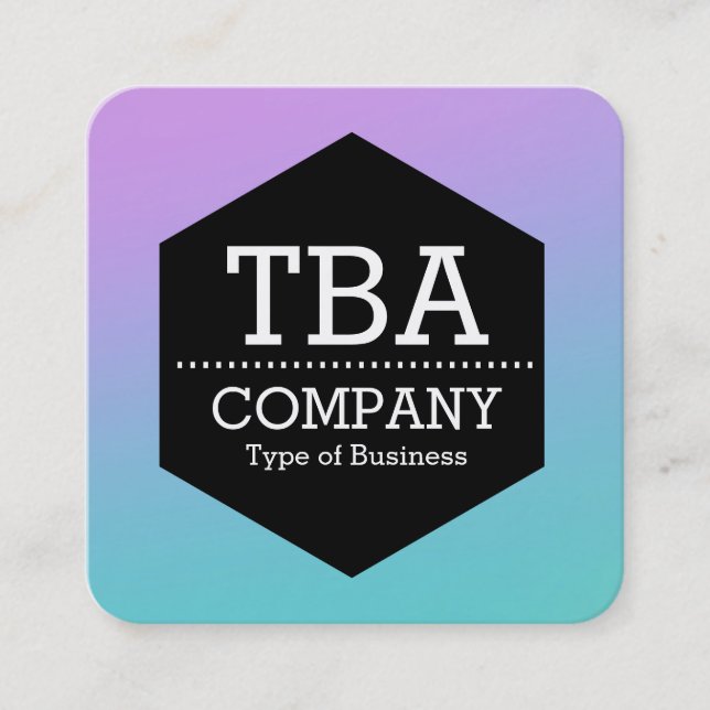 Carte De Visite Carré Hexagon noir - Gradient doux (Devant)