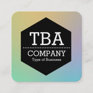 Carte De Visite Carré Hexagon noir - Gradient doux
