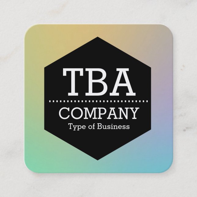 Carte De Visite Carré Hexagon noir - Gradient doux (Devant)
