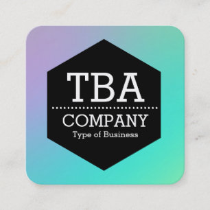 Carte De Visite Carré Hexagon noir - Gradient doux
