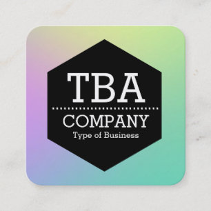 Carte De Visite Carré Hexagon noir - Gradient doux