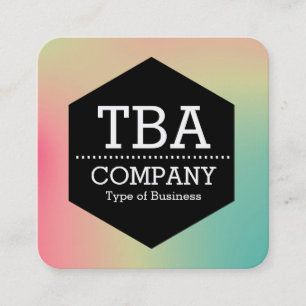 Carte De Visite Carré Hexagon noir - Voiture d'affaires Carré à dégradé 