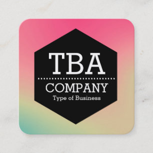 Carte De Visite Carré Hexagon noir - Voiture d'affaires Carré à dégradé 