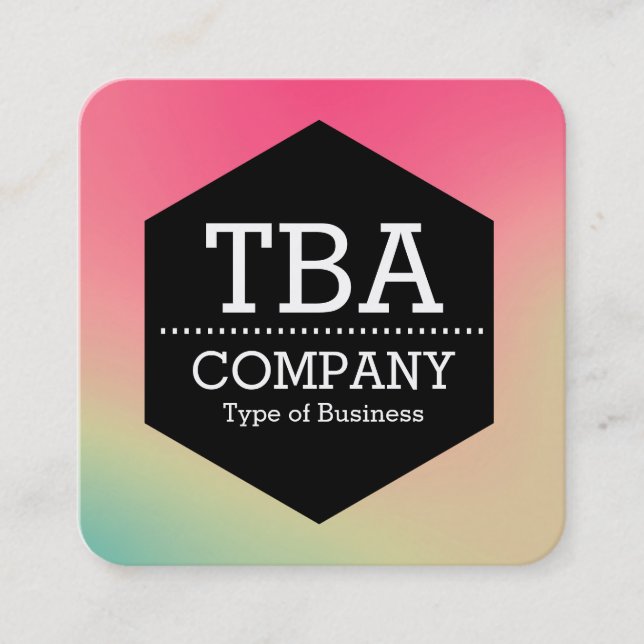 Carte De Visite Carré Hexagon noir - Voiture d'affaires Carré à dégradé  (Devant)