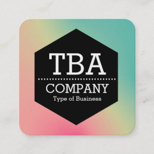 Carte De Visite Carré Hexagon noir - Voiture d'affaires Carré à dégradé 