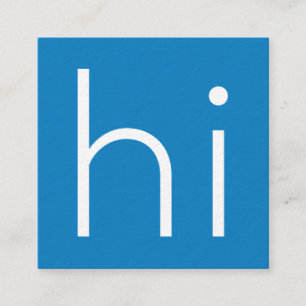 Carte De Visite Carré HI minimaliste moderne - mon nom est design - bleu