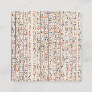 Carte De Visite Carré hiéroglyphes de l'ancienne égypte motif histo