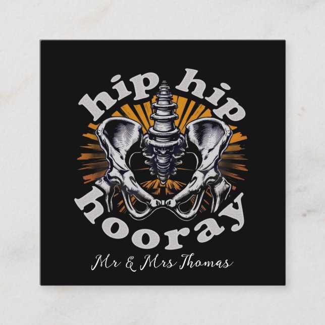 Carte De Visite Carré Hip Hip Hop Funny Hip Chirurgie de remplacement de (Devant)