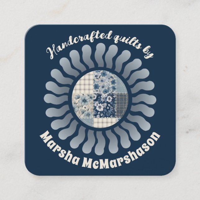 Carte De Visite Carré Hippie courtepointe de couture couture couturière (Devant)