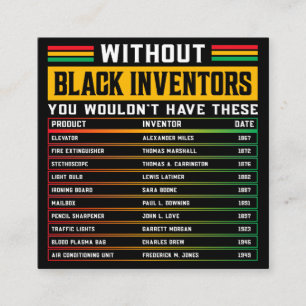 Carte De Visite Carré Histoire Des Inventeurs Noirs Oubliés Histoire Noi