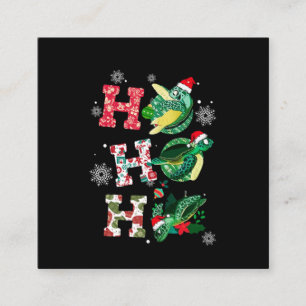 Carte De Visite Carré Ho Ho Ho Père Noël Turtles Ornements de Noël D