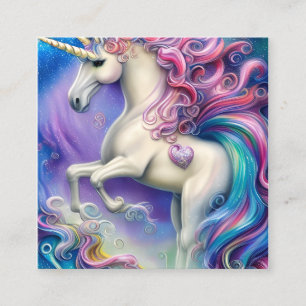 Carte De Visite Carré Ho Unicorn Whimsale Whimsale Ultra Détaillé