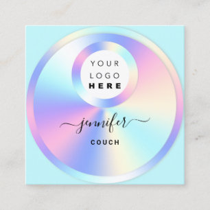 Carte De Visite Carré Holographe Holographe Holographe Code QR Logo Phot