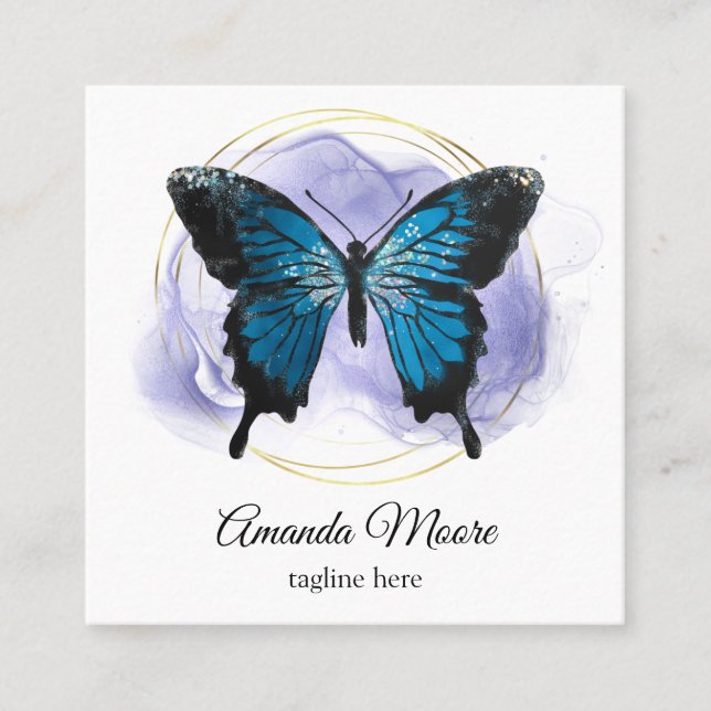 Carte De Visite Carré holographe holographe, massothérapeute de la vie d (Devant)