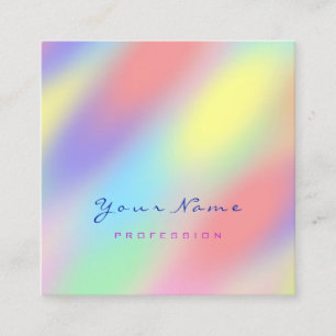 Carte De Visite Carré Holographe professionnel de maquillage Abstrait