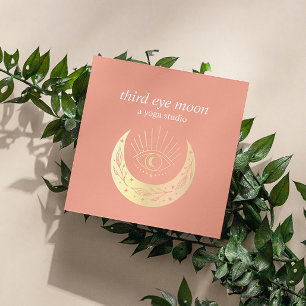 Carte De Visite Carré Holographic Third EYE Moon Yoga Spiritual Coach 