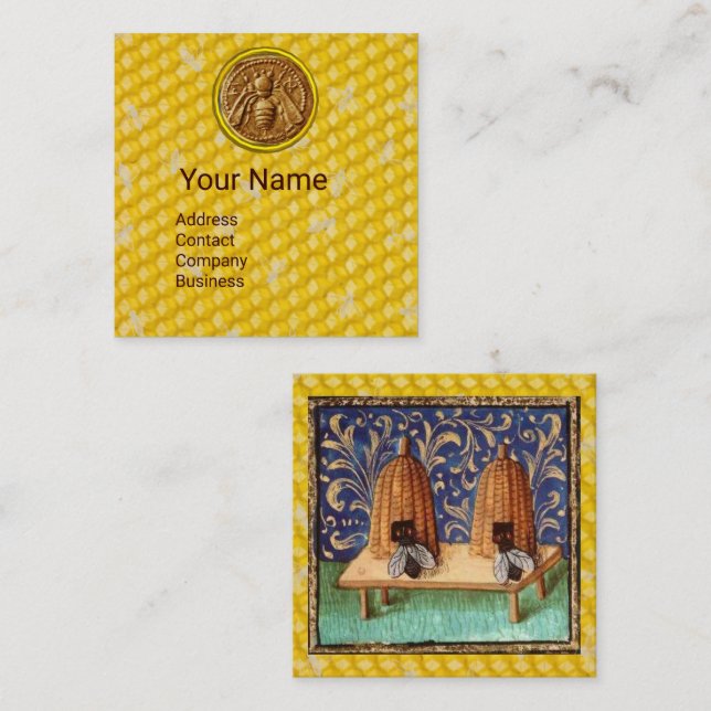 CARTE DE VISITE CARRÉ HONEY BEE VIH, MAINTIEN DE L'AVION, MAINTIEN DE L' (Devant / Derrière)