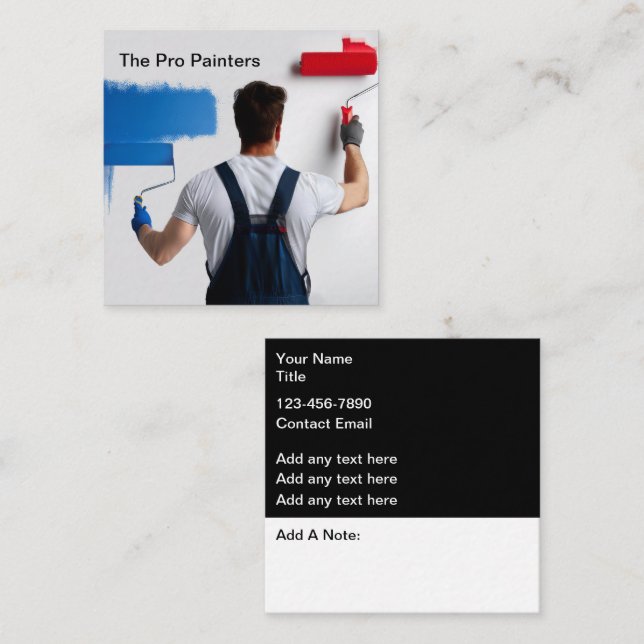 Carte De Visite Carré House Painting Services Modern Painter (Devant / Derrière)