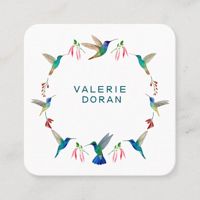 Carte De Visite Carré Hummingbird  Business Card (Devant)