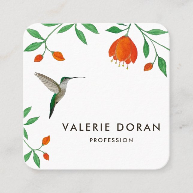 Carte De Visite Carré Hummingbird  Business Card (Devant)