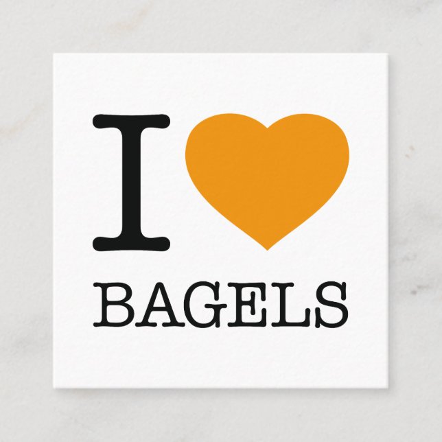 CARTE DE VISITE CARRÉ I LOVE BAGELS (Devant)