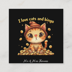 Carte De Visite Carré I Love Cats and Bingo Perfect Combo Bingo Love