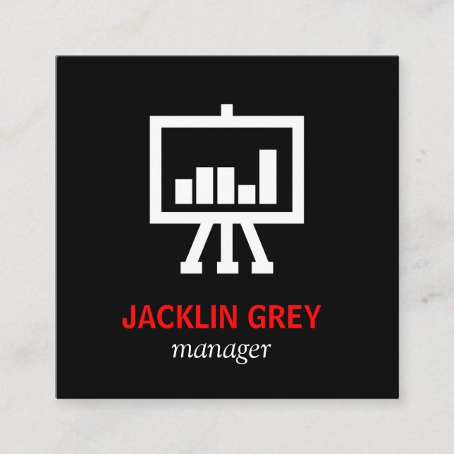 Carte De Visite Carré Icône Graphique (Devant)